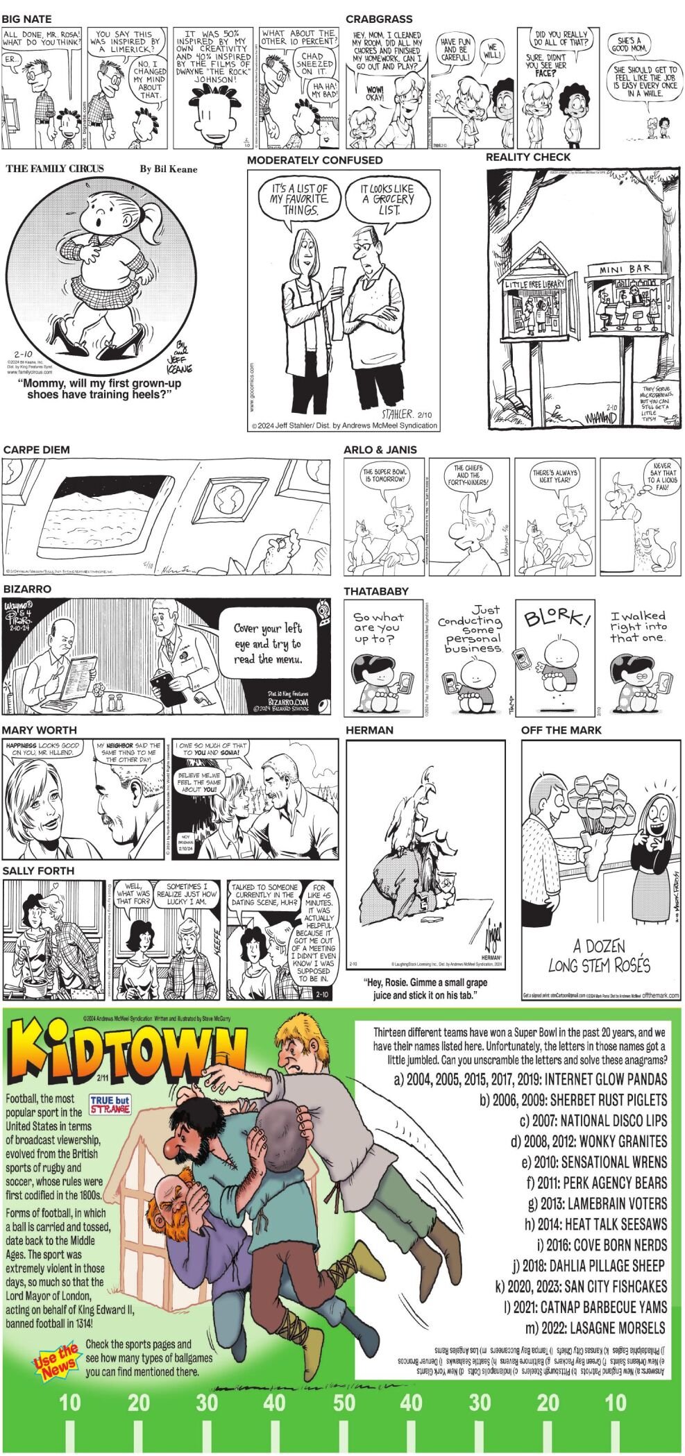 Sunday, February 11, 2024 Comics and Puzzles Daily Comics