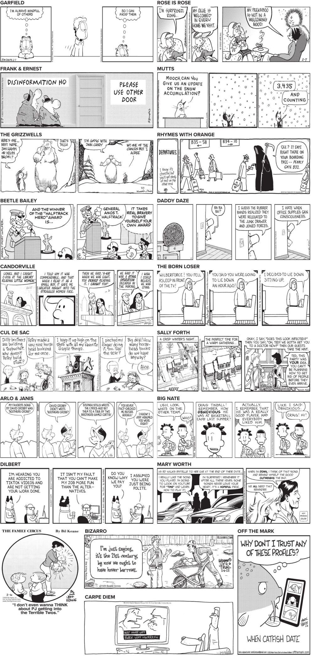 Tuesday, February 7, 2023 Comics and Puzzles | Daily Comics | timeswv.com