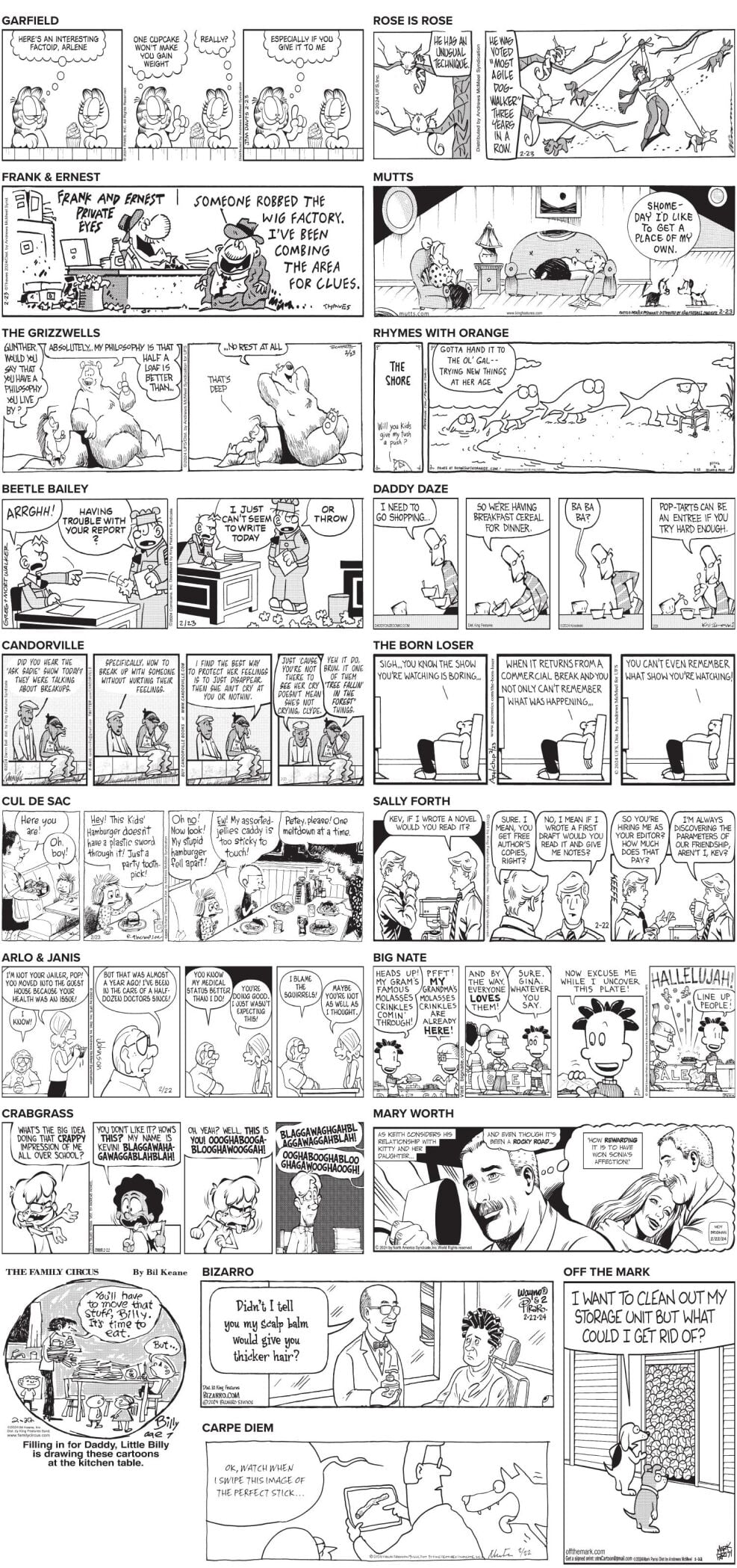 February Comiv Friday, February 23, 2024 Comics and Puzzles | Daily Comics | timeswv.com