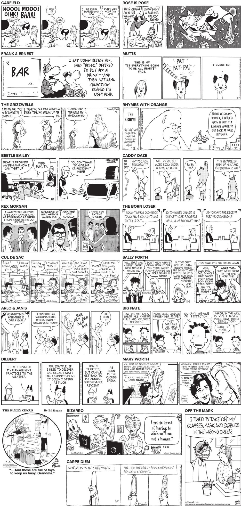 Wednesday, Mar. 9, 2022 Comics and Puzzles | Daily Comics | timeswv.com