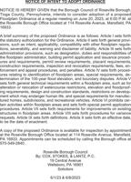 NOTICE OF INTENT TO ADOPT ORDI
