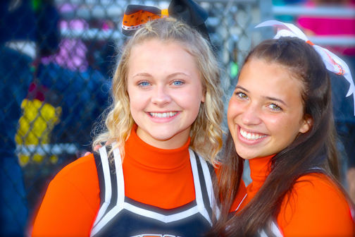 Port Allegany cheerleaders cheering on team to victory