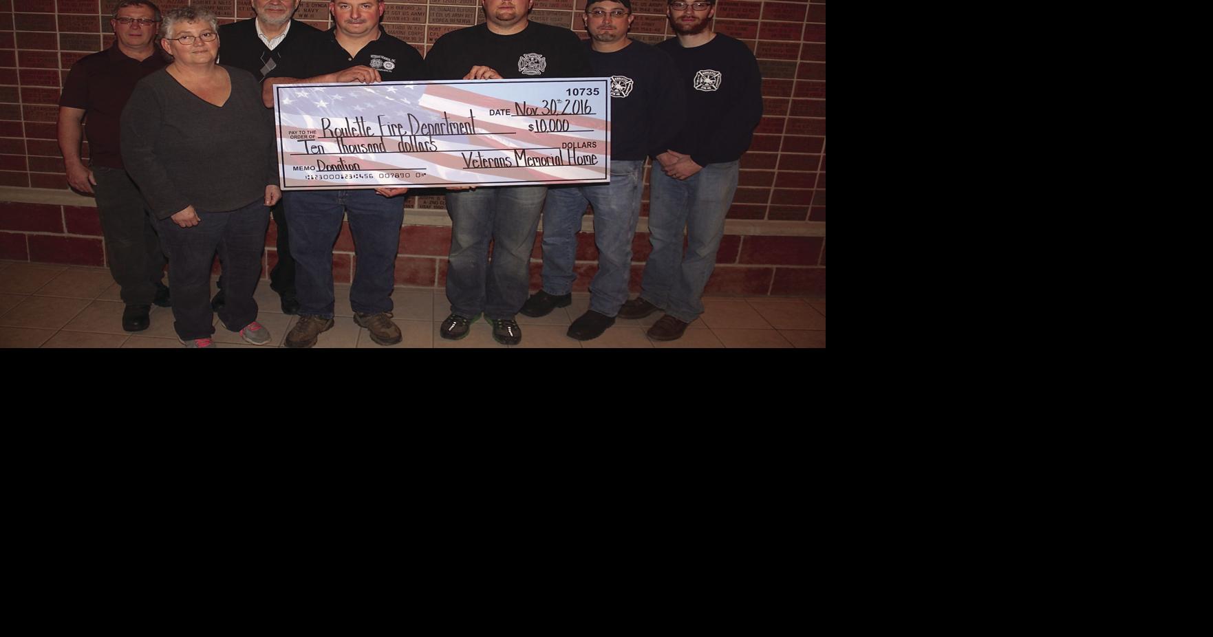 VMI gifts 10,000 to Roulette Fire Department Local