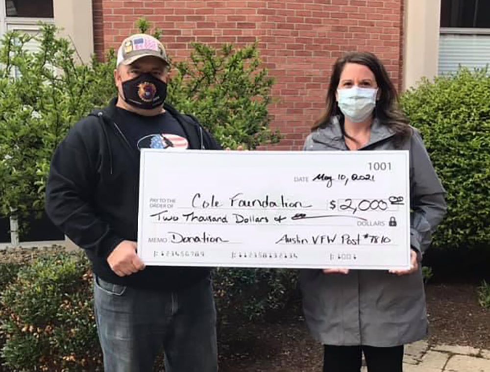 Austin VFW donates to Cole Foundation