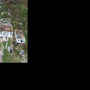 Damaged buildings in Jamaica in the aftermath of Hurricane Melissa