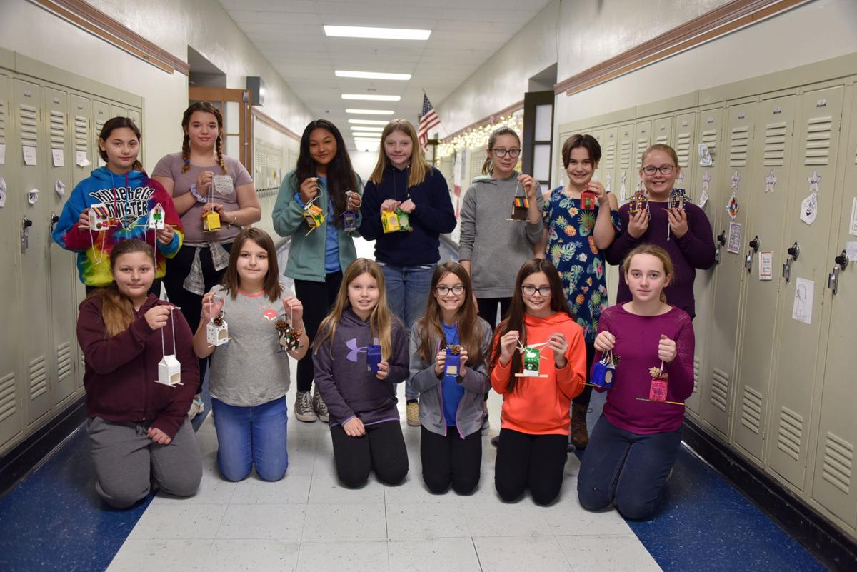 Students make bird feeders
