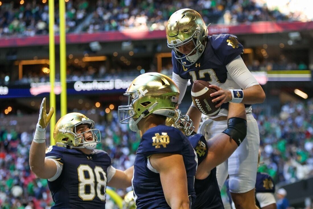 QB Riley Leonard Leads No. 8 Notre Dame Vs. Familiar Foe In Virginia ...