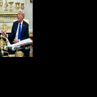 US President Donald Trump meets Canadian Prime Minister Mark Carney in the Oval Office in October 2025