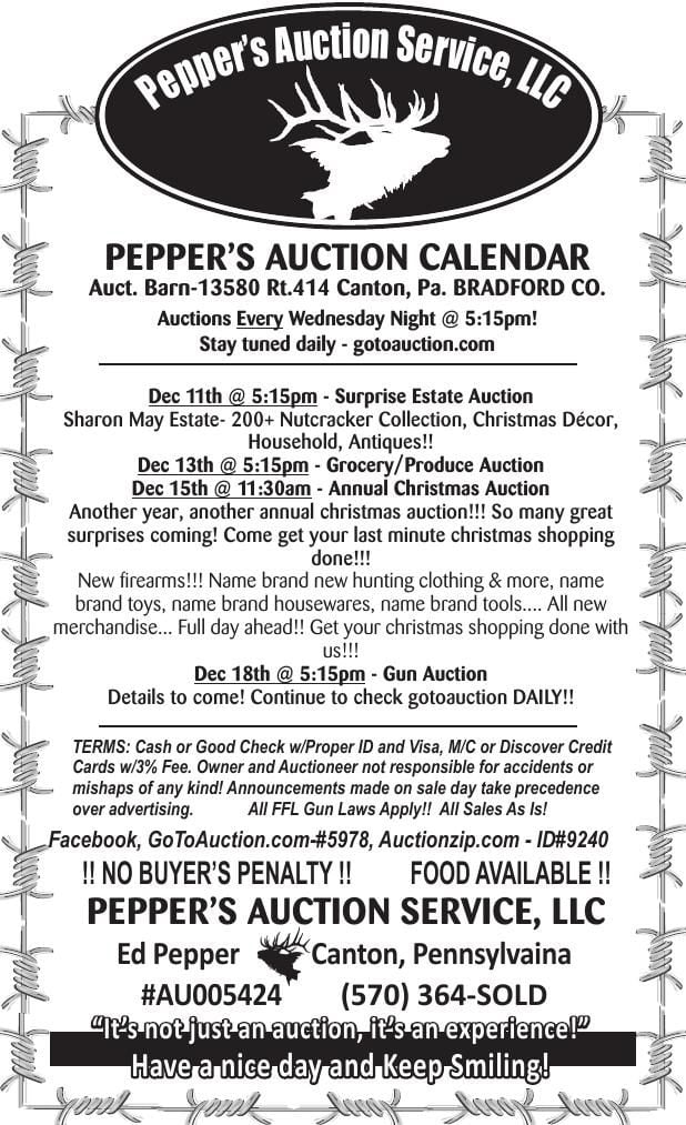 Pepper Auctions Calendar 3x6 75 Class 12 5 19 Pdf Wellsboro