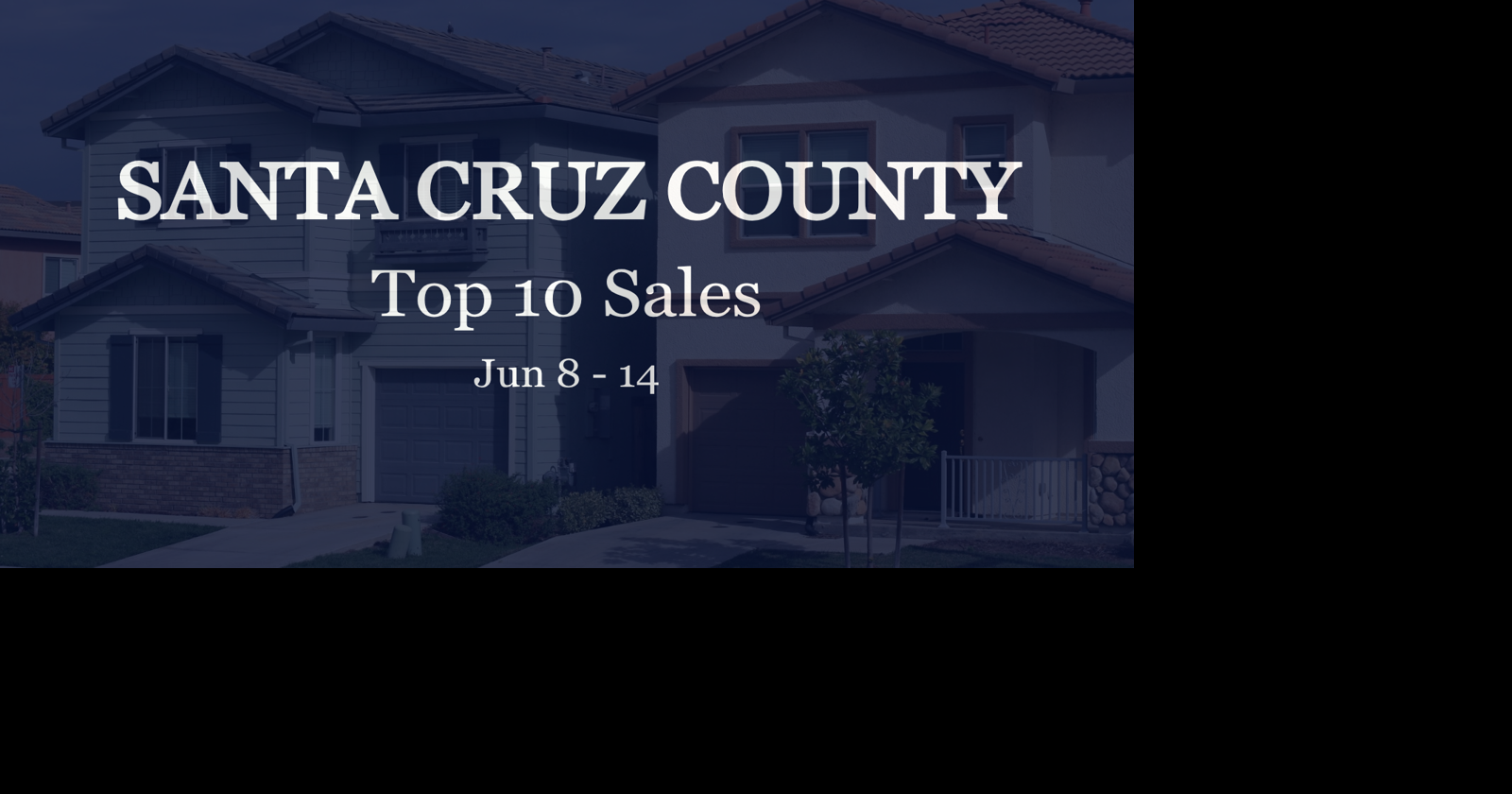 What were the 10 most expensive homes sold in Santa Cruz County, June 8 to 14?