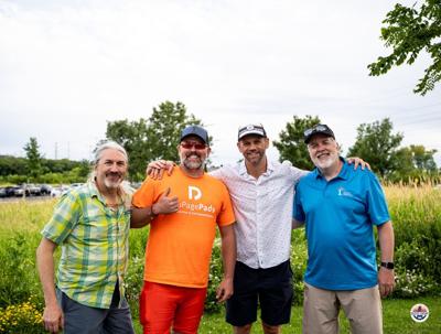 From left, Grow Wellness Foundation Board Member Jeff Gross, DuPagePads Chief Development Officer Chad Pedigo, IntentGen Financial Partners Founding Partner and Wealth Advisor Zac Larson, and Little Friends Chief Development Officer Jason Altenbern gath...