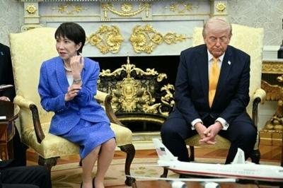 US President Donald Trump meets with Japan's Prime Minister Sanae Takaichi in the Oval Office