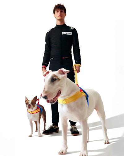 Ollie Bearman and his two dogs have teamed-up with pet lifestyle brand VETRESKA