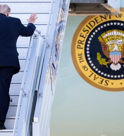 President Donald Trump boards Air Force One at Geneva Airport on June 17, 2026.