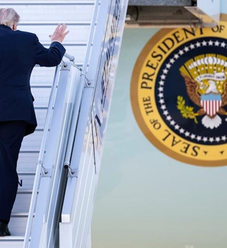 President Donald Trump boards Air Force One at Geneva Airport on June 17, 2026.