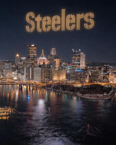 Steelers logo in drones