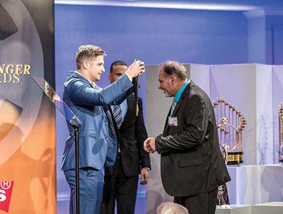 Kendall Graveman presents his father with Game Changer Award