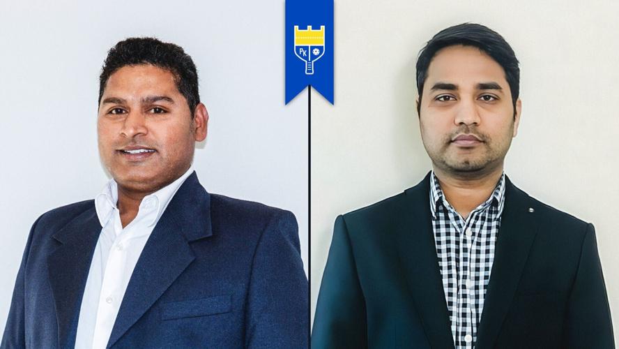 Rajesh Byldugula (left) and Suresh Reddy (right), owners of Pickleball Kingdom Plano.