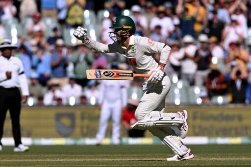 Alex Carey celebrates his hundred at Adelaide