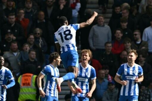 Brighton forward Danny Welbeck scored twice against Liverpool