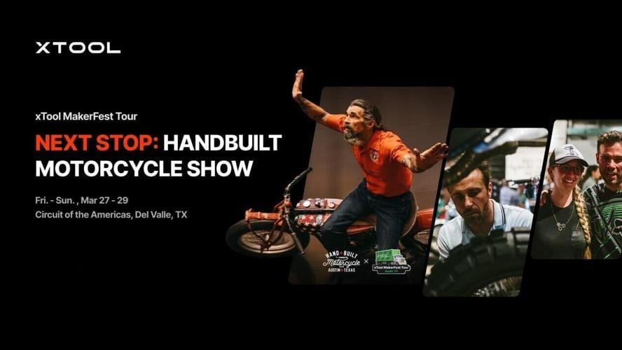 xTool MakerFest Tour arrives at The Handbuilt Motorcycle Show, March 27–29 at Circuit of the Americas in Austin, Texas.