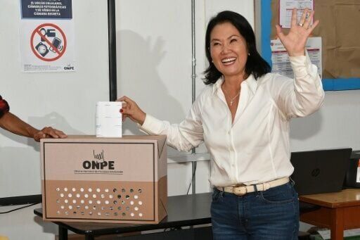 Keiko Fujimori casts her vote in Lima during the presidential election