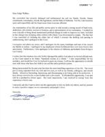 Hubbard's letter to the court