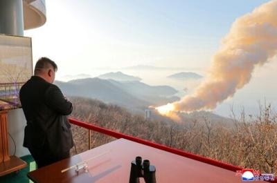 North Korean leader Kim Jong Un oversaw the first officially confirmed high-thrust solid-fuel engine test since September
