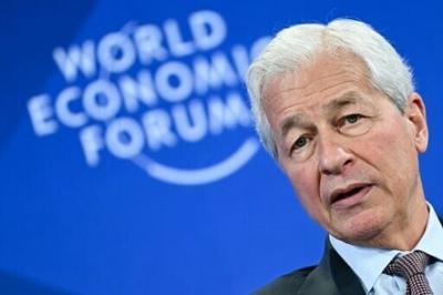 JPMorgan Chase chairman and CEO Jamie Dimon, shown here at January's World Economic Forum, said he does not view private credit deterioration as a systemic risk to the economy