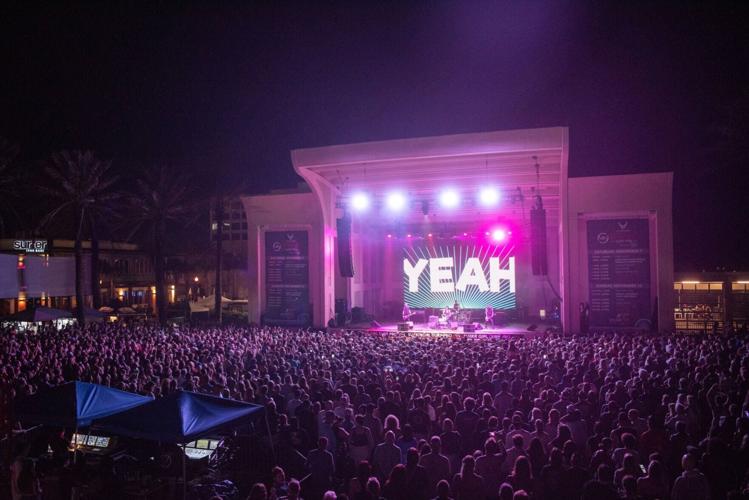 Legendary female rock star Joan Jett performs at the Jacksonville Beach SeaWalk Pavilion during the Super Girl Surf Festival