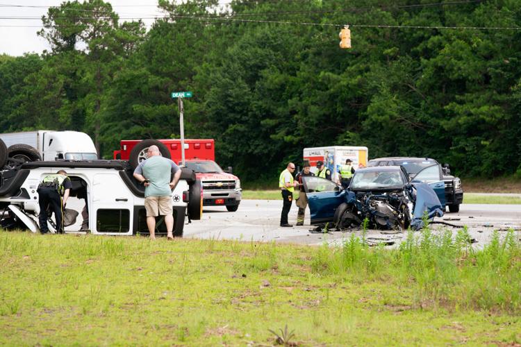 PHOTOS: Roll-over collision on 280 and Dean Rd