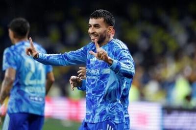 Argentine striker Angel Correa of Tigres celebrates after scoring the only goal in a 1-0 first leg semi-final win for the Mexican club at Nashville in the CONCACAF Champions Cup first leg