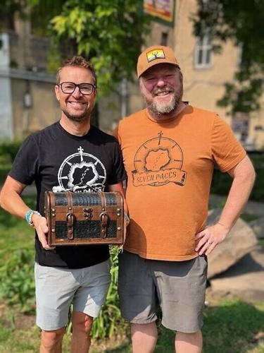 Seven Paces co-founders Justin Auch and Matt Winjum announce The Bootlegger’s Bounty, a $25,000 Grand Forks treasure hunt launching Aug. 21 and continuing until the treasure is found.