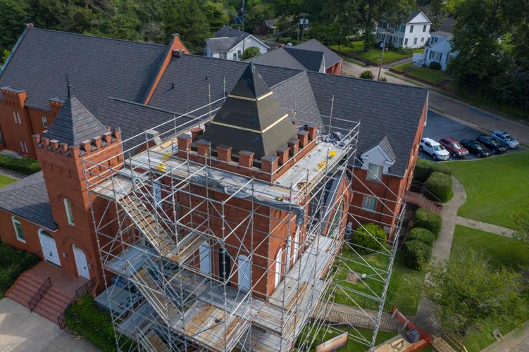 Tower of First United Methodist Church Gets a New Roof