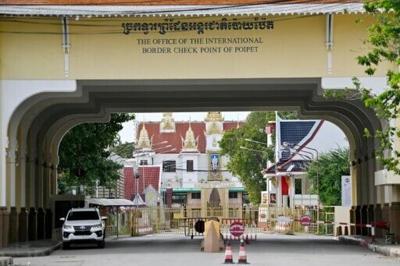 A general view shows the Poipet International border checkpoint between Cambodia and Thailand in 2025