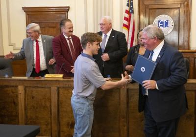 County commission recognizes Tallassee wrestler