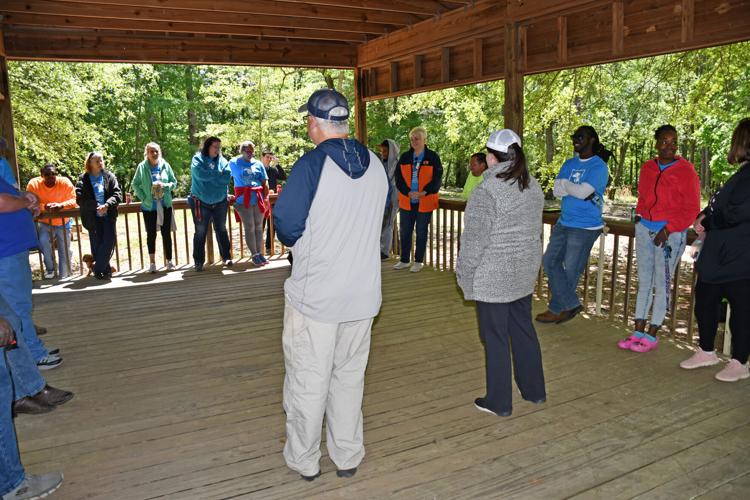 PHOTOS: Hellas Fibers and Beautification Board volunteers spruce up Keebler Park