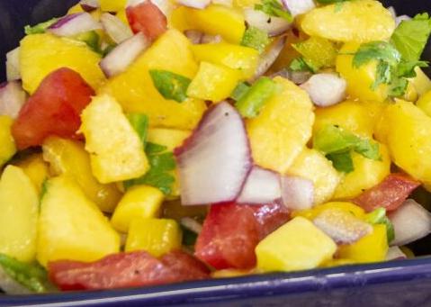Peach Mango Tomato Salsa