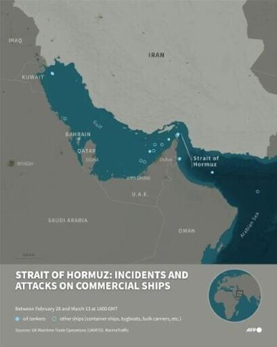 Strait of Hormuz: incidents and attacks on commercial ships