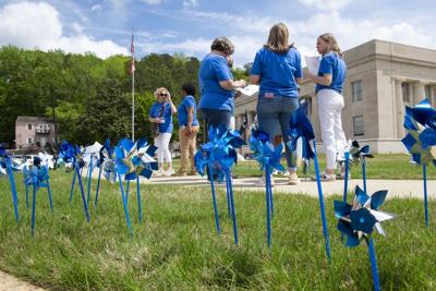 Planting pinwheels for child abuse prevention