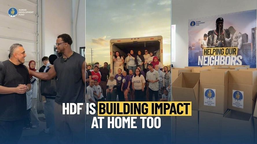 Azeez Al-Shaair packing welcome home kits for families in Houston