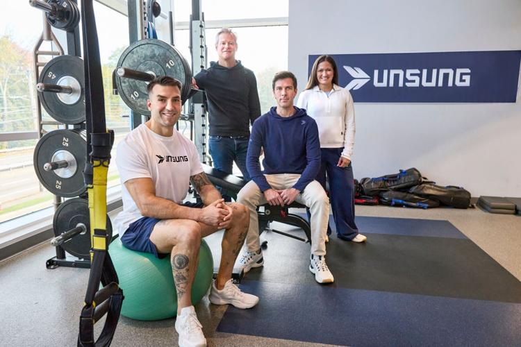 Pictured from left to right: Patrice Bergeron, Dennis Baldwin, Jody O'Neill and Brianna Henley.