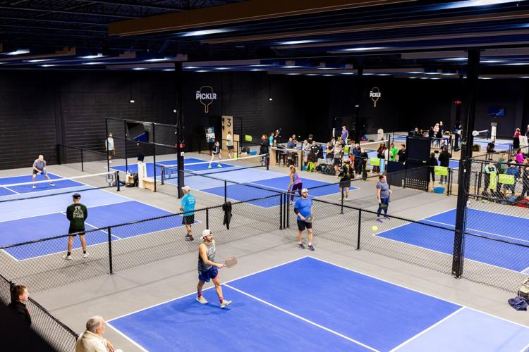 The Picklr indoor pickleball courts. Photo courtesy of The Picklr Keystone Crossing, Indianapolis, Indiana.