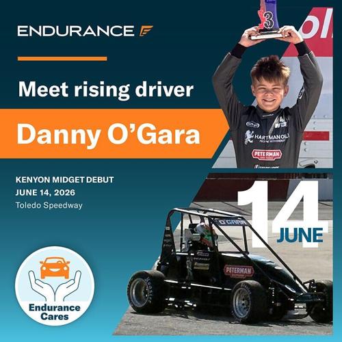 Endurance sponsors rising young driver Danny O'Gara, son of Sarah Fisher and Andy O'Gara.