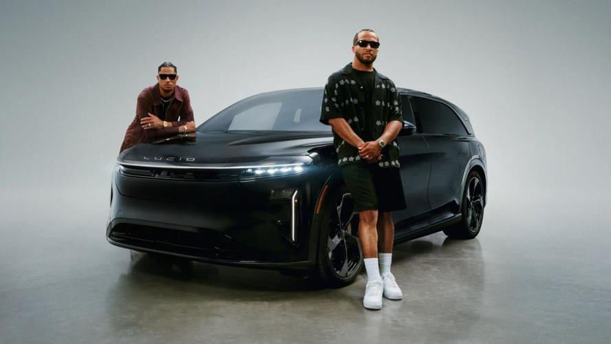 Jalen Brunson and Josh Hart, NBA superstars and New York Knicks teammates, pictured alongside the Lucid Gravity SUV, marking the company’s latest marketing campaign celebrating those who refuse to settle for the status quo.
Photo by Jason McDonald