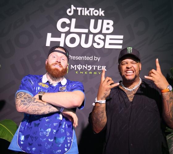 Maxx Crosby and Dion Dawkins at TikTok Clubhouse Presented by Monster Energy
