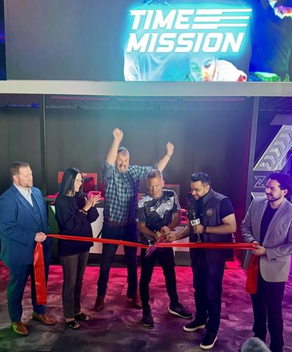 Left to Right: 
Cody Browning, COO, Supercharged Entertainment
Sandra Sangermano, CEO, Supercharged Entertainment
Pieter Martens, Time Mission Founder
Steve Sangermano, President, Supercharged Entertainment
Edison, NJ Mayor, Sam Joshi
Michael Dawson, Re...