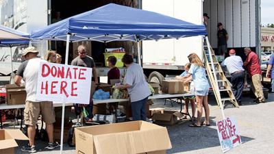 Local residents answer the call and give to Hurricane Harvey relief