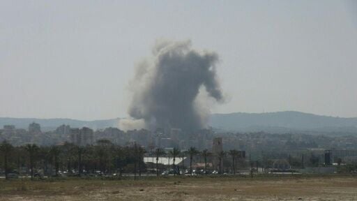 Smoke billows as Israeli strikes near south Lebanon city