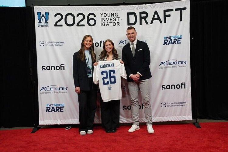 Emilie Korchak, PhD at the Uplifting Athletes Young Investigator Draft Ceremony.
